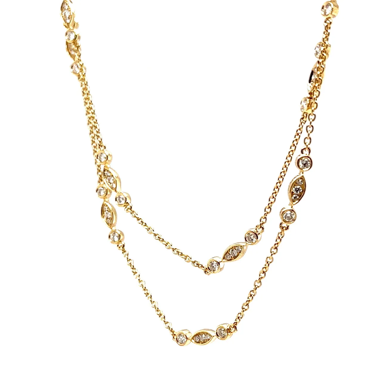 14KY Custom Diamond & Pattern Design Fashion Necklace