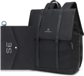 18L Travel Laptop Backpack,Business Anti Theft Slim Sturdy Laptops Backpack,Water Resistant College School Computer Bag Gift for Men & Women Fits 15.6 Inch Notebook(Black)