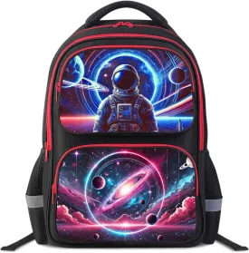 Astronaut Kids Backpack for Boys and Girls, School Bag with Printed Galaxy Space Pattern, 17" Lightweight Large Capacity Bookbag, Suitable for Elementary and Middle School Student Aged 618
