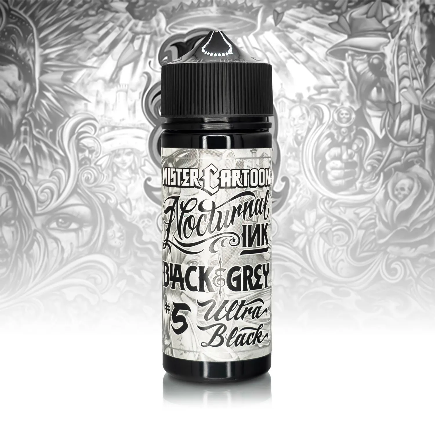 Bishop x Mister Cartoon Nocturnal Ink - Black & Grey 4oz 6 Bottle Ink Set