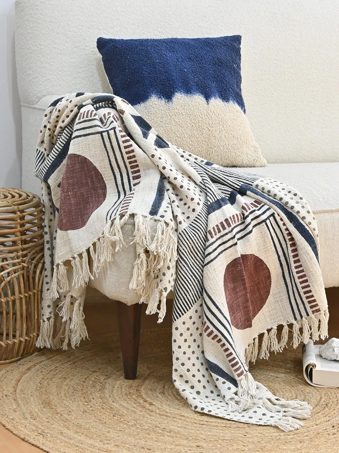 BLOOD MOON - BLOCK PRINTED THROW