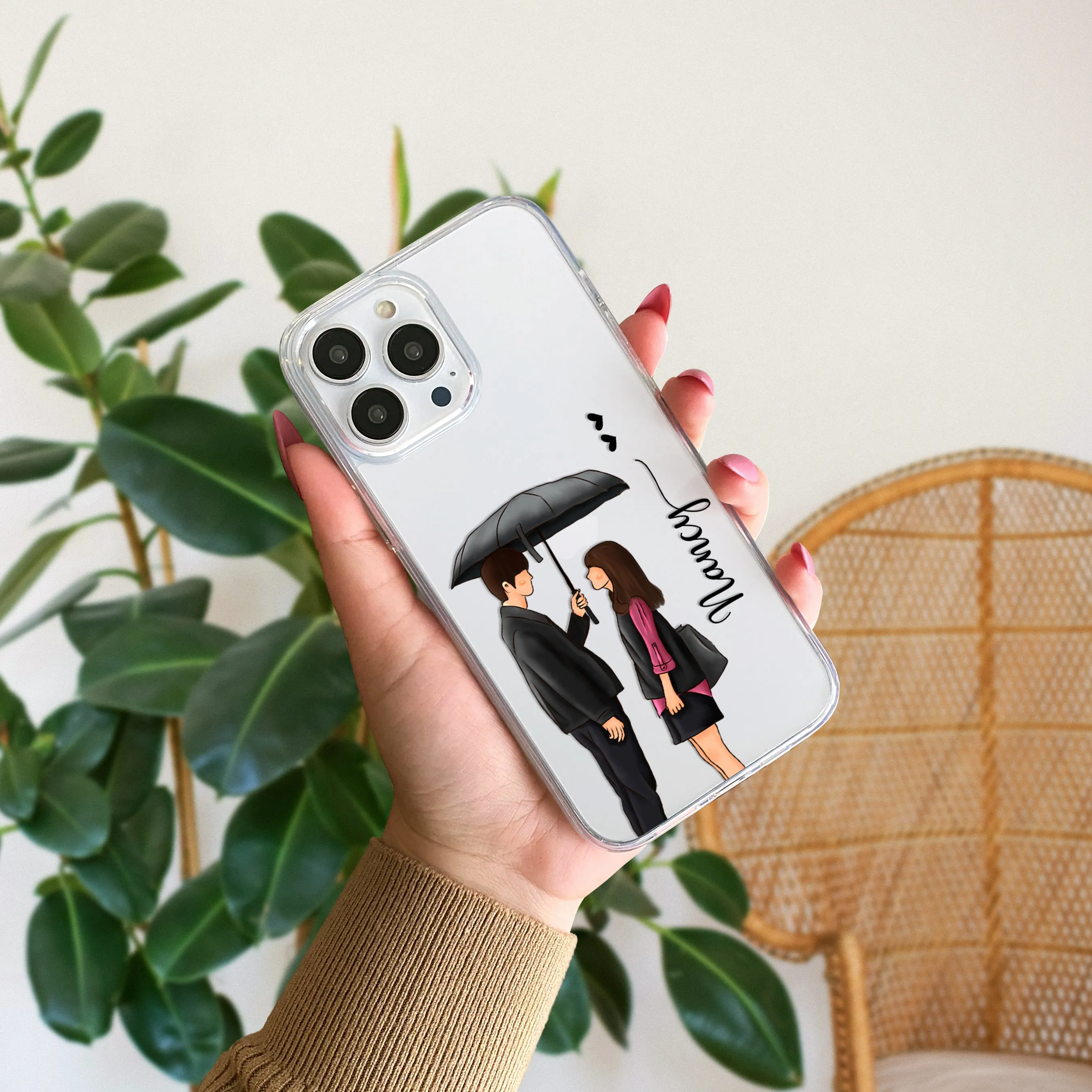 Caring Couple Customize Transparent Silicon Case For Oppo