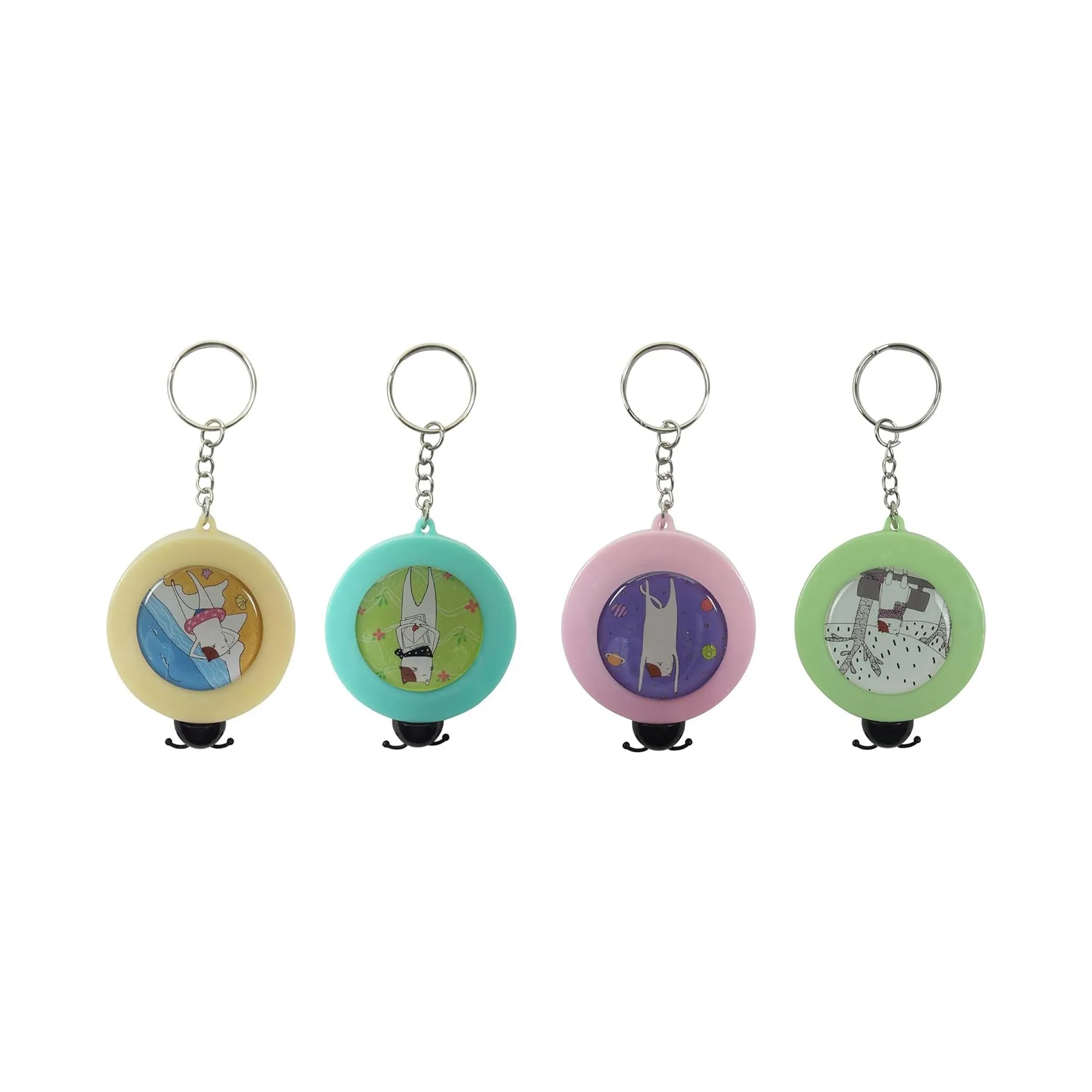 Cute Keychain Tape Measure Set - Portable and Fun Measuring Tool (Set of 4)