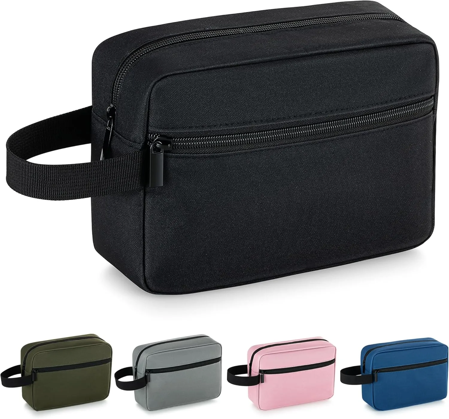 Elviros Travel Toiletry Bag for Women and Men, Lightweight Makeup Bag Hanging Dopp Kit with Shaving Compartment Cosmetic Organizer Small Tool Bag Travel Essentials, Black