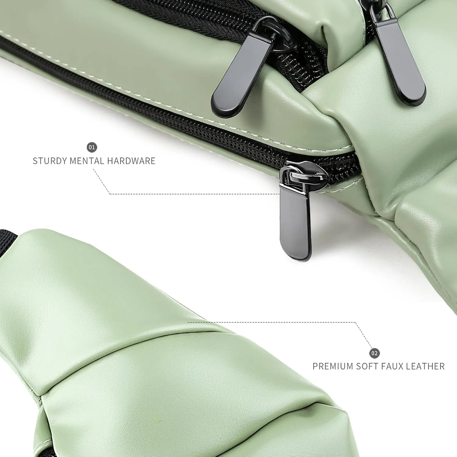 Fanny Packs for Women Plus Size, PU Leather Fanny Pack Running Belt Bag for Women with Card Slots, Black Waist Bags Crossbody Waist Pack Hip Bum Bag for Travel Workout Hiking Disney Beige Brown Green
