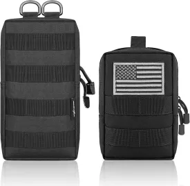 FUNANASUN 2 Pack Molle Pouches Tactical Pouch Small Molle Pouch Compact Water-Resistant EDC Pouch Molle Bag