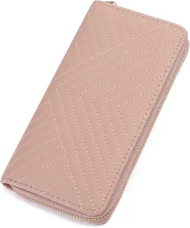 GAEKEAO Wallet for Women Embroidered Wallets Clutch RFID Blocking Leather Large Capacity Credit Card Holder Ladies Purses with Zipper Coins Pocket
