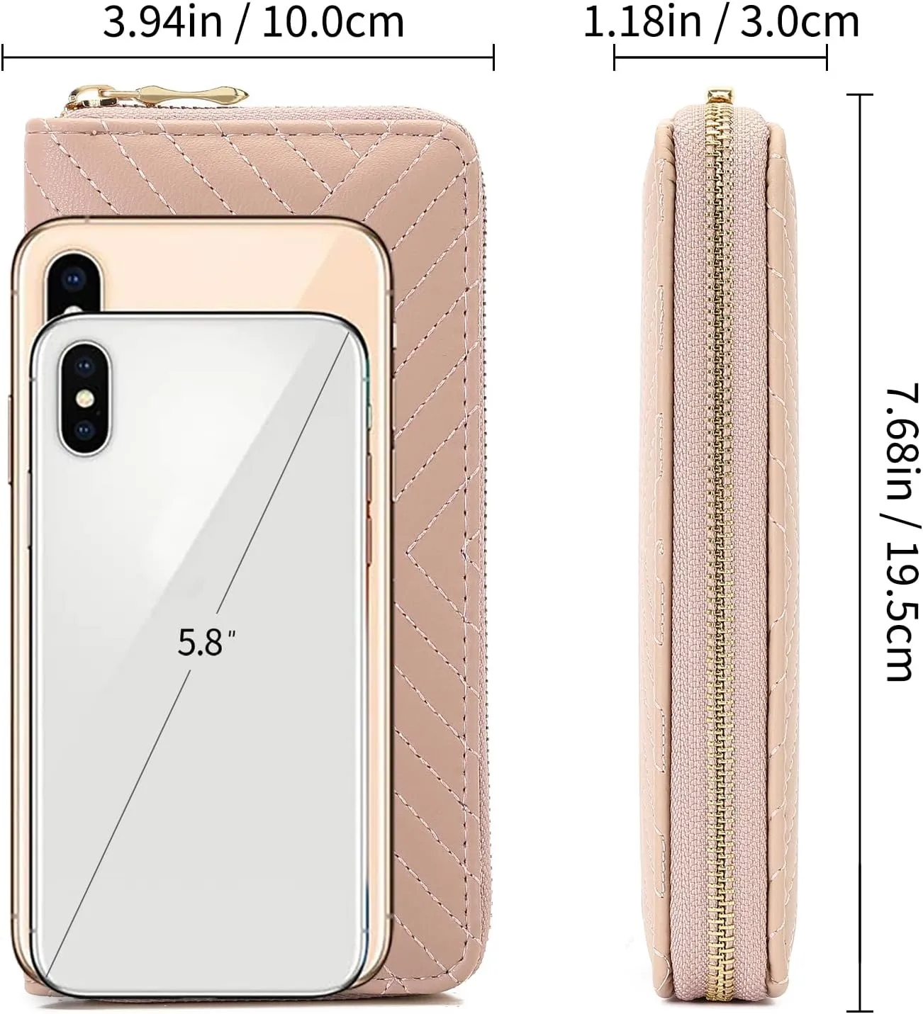 GAEKEAO Wallet for Women Embroidered Wallets Clutch RFID Blocking Leather Large Capacity Credit Card Holder Ladies Purses with Zipper Coins Pocket