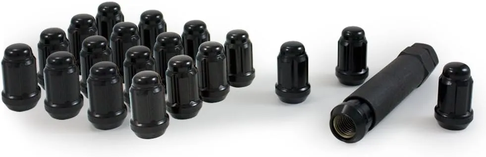Gorilla Automotive 21133BC Small Diameter Acorn Black 5 Lug Kit (12mm x 1.50 Thread Size) - Pack of 20