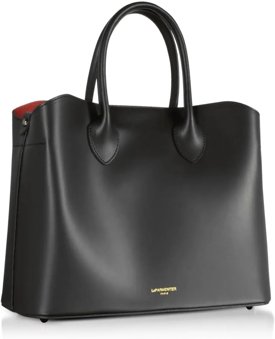 Jackie Tote Bag, Genuine Italian Calf Leather, 12.4 x 9.8 x 5.5 inches