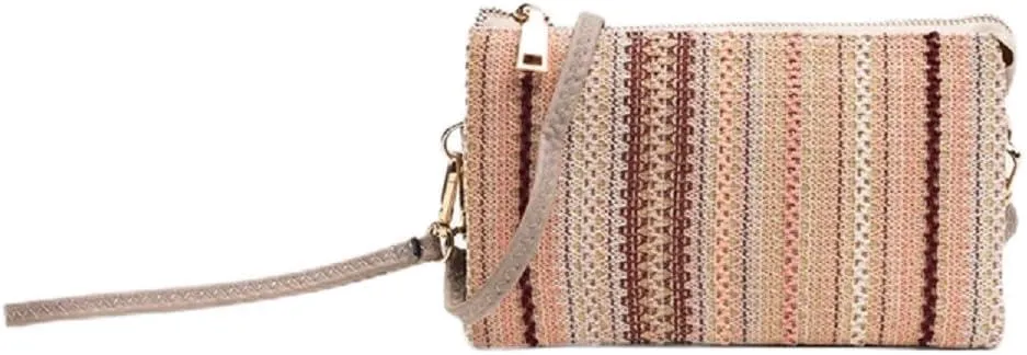 JEN & CO. Riley Rose Embroidered Crossbody - Versatile Mini Shoulder Bag with Detachable Wristlet, Adjustable Strap, Vegan Leather Tote Purse Cross Body, Ideal for Party, Birthday Gifts