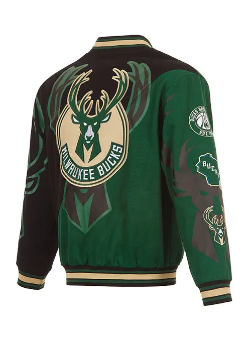 JH Design Split Bucks Varsity Jacket
