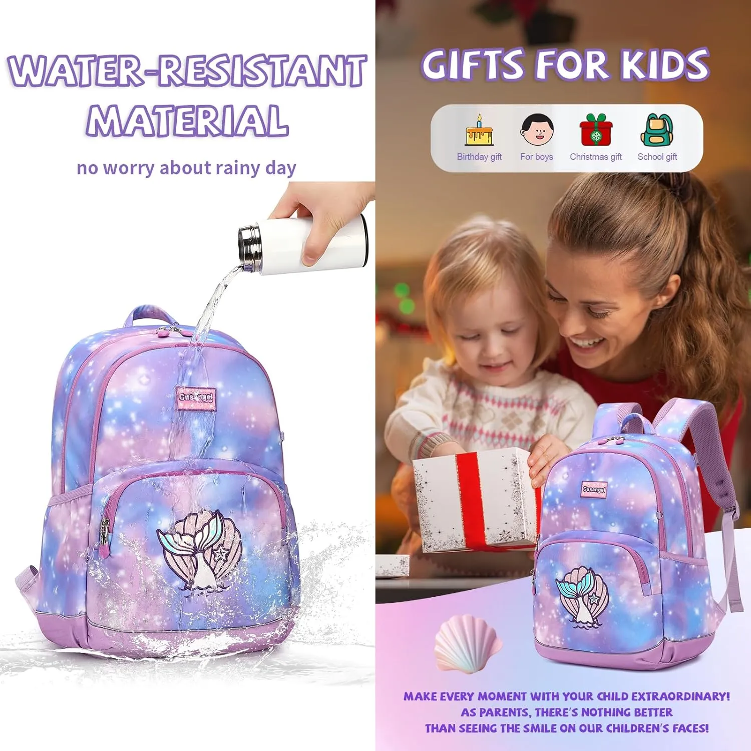 Kids Backpack for Girls Preschool Elementary Kindergarten School Bag 15.6 Multifunctional Cute Large Capacity