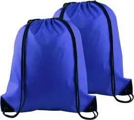 KUUQA 2 Pcs Drawstring Backpack Bags Sports Cinch Sack String Backpack Storage Bags for School Gym Traveling (Blue)