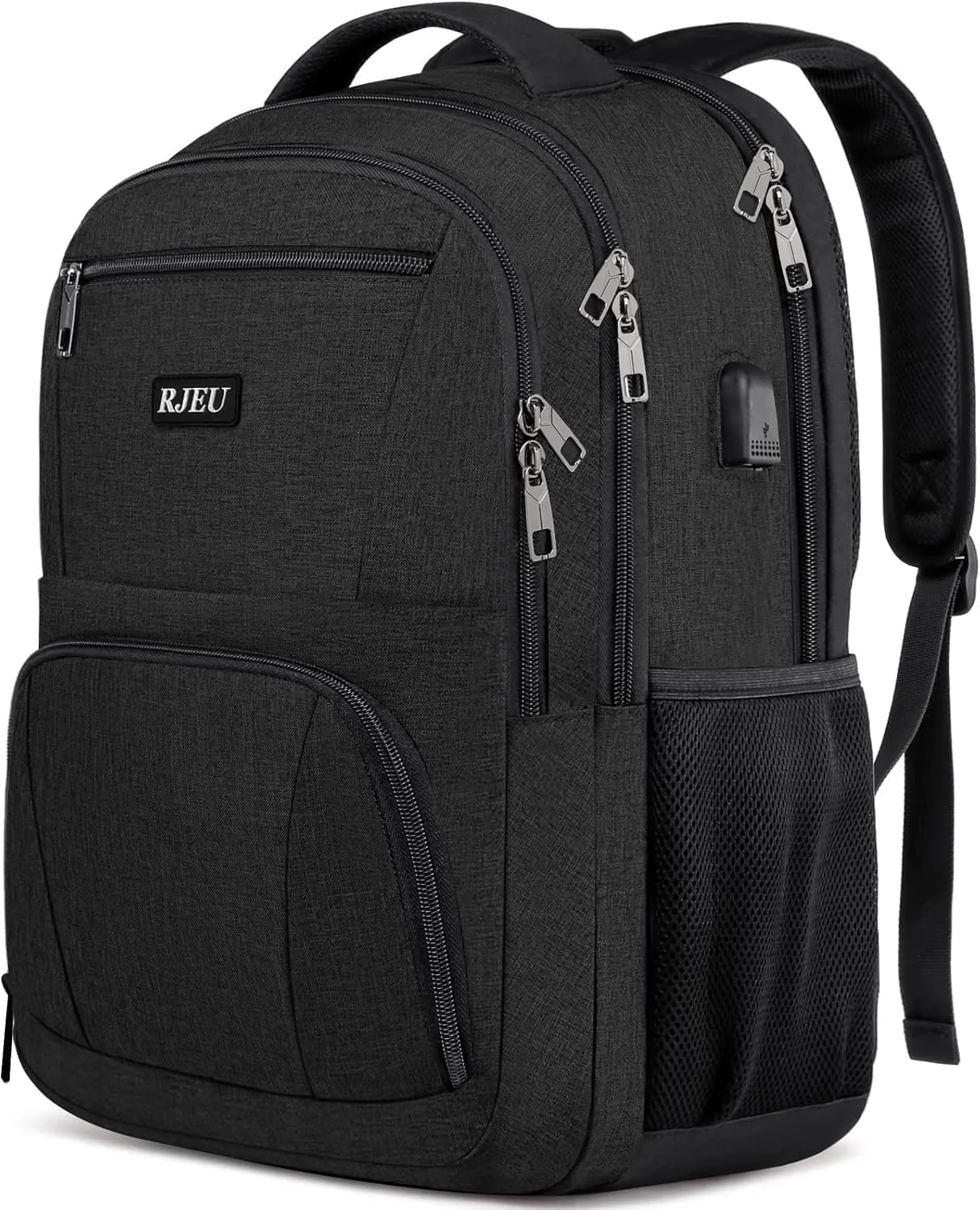 Laptop Backpack for Men, Extra Large School Backpacks for Teen Boys, Anti-Theft Water Resistant Back Pack with USB Charging Port, Fits 17.3-Inch Laptop, Black