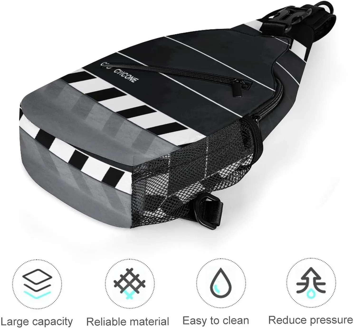 Lightweight Chest Bag Crossbody Bag Classic Movie Clapboard Black Sling Backpack for Women Men Sports Travel