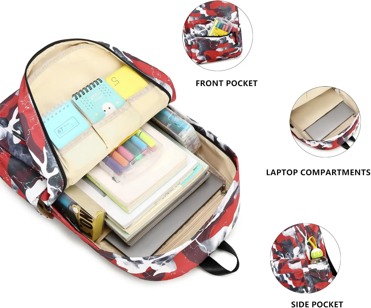 Lmwzh Backpack For Boys Elementary School Bags Kids Bookbag Waterproof Lightweight Durable(A-Red)