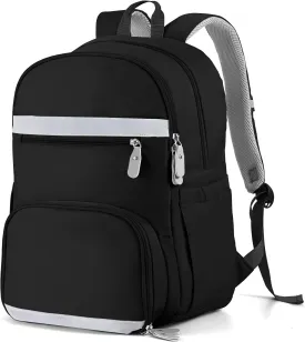 MoKo Womens Gym Backpack, Large Travel Backpack with Shoe Compartment Sports Bag with Wet Pockets 15.6 Inch Laptop Backpack Water Resistant Anti Theft Back Pack for Women Gifts, Black/Gray