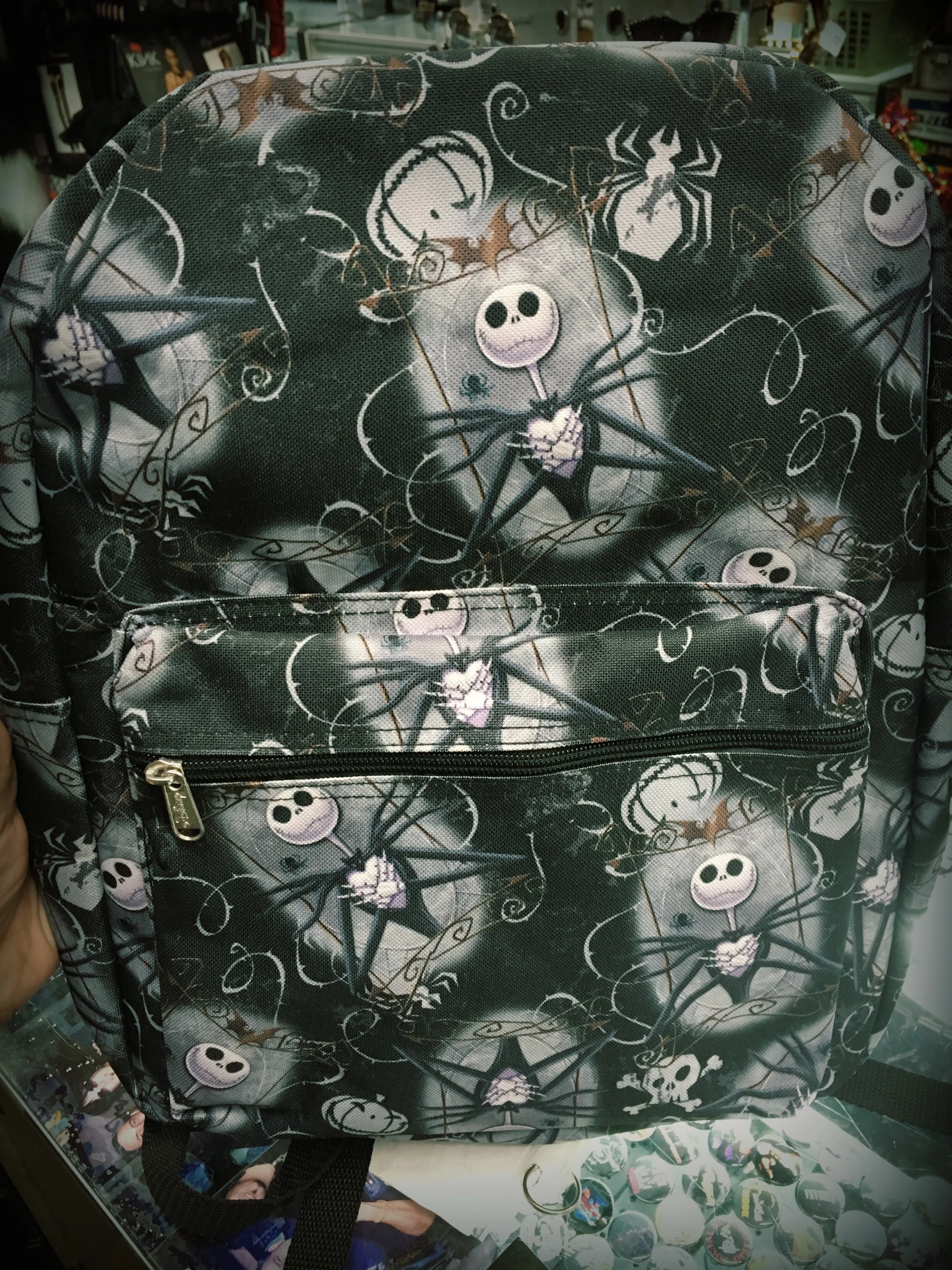 Nightmare Before Christmas Jack Skellington Gray Frame 16" Large Backpack