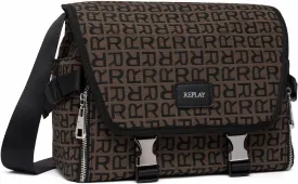 Replay Womens Logo Print Shoulder Bag, Pino   Black 1297, Einheitsgre