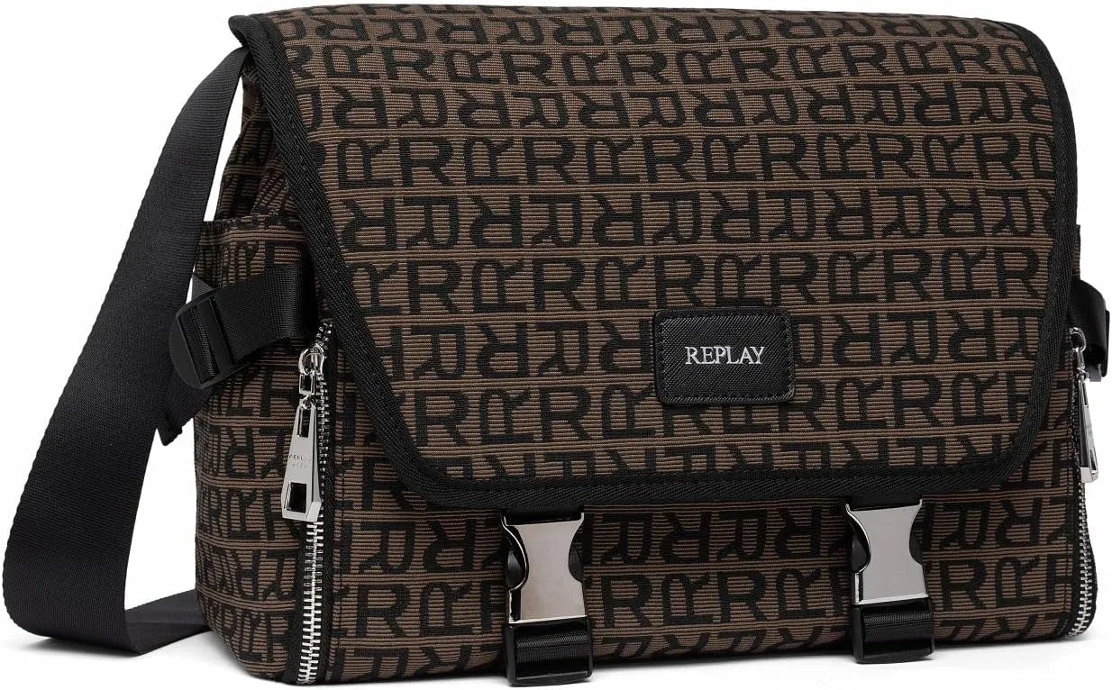 Replay Womens Logo Print Shoulder Bag, Pino   Black 1297, Einheitsgre