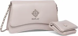 Replay Women's Shoulder Bag with Chain Detail, Lt Grey 020, Einheitsgre