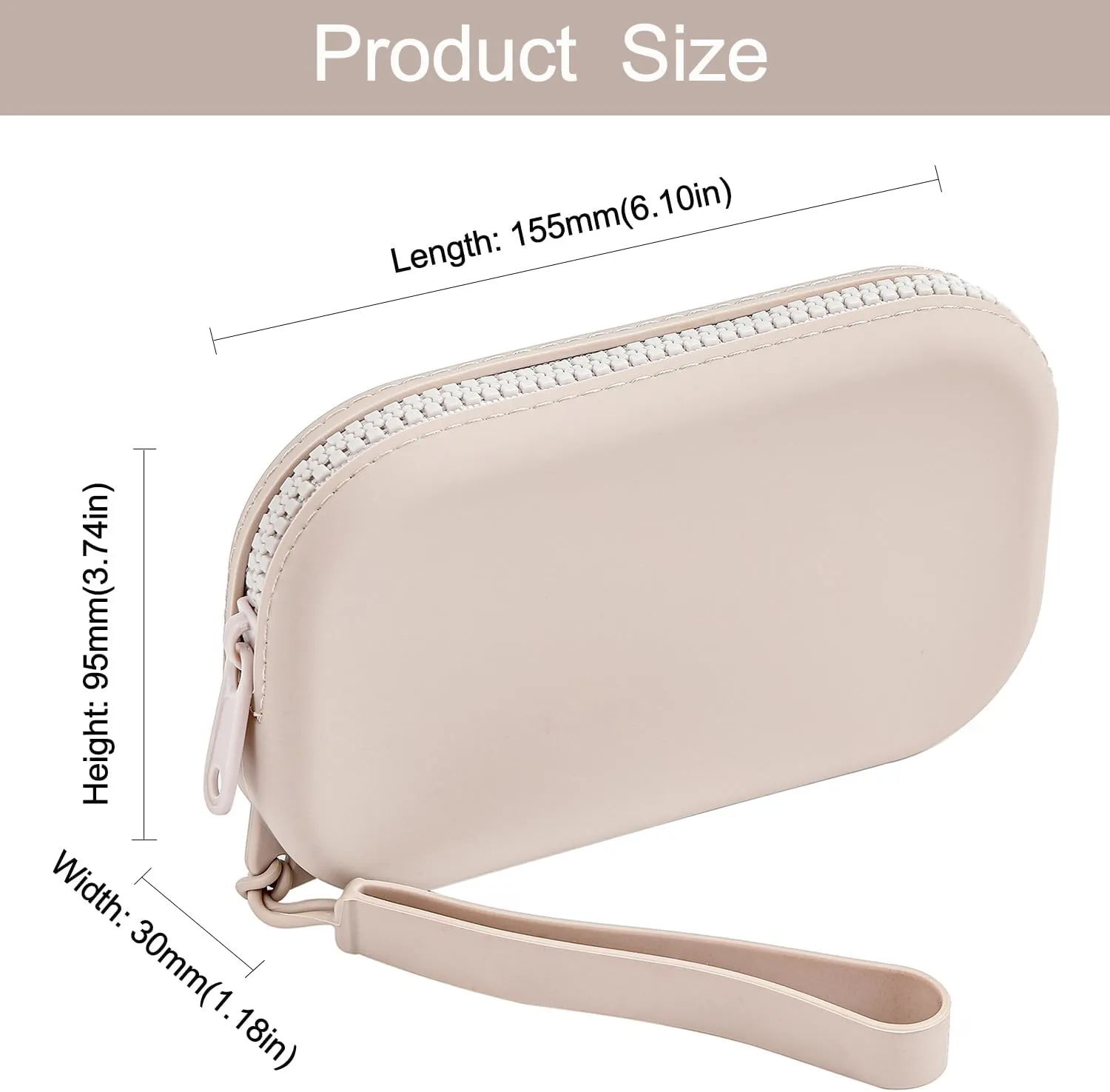 Small Silicone Multifunctional Essential Bag Portable Travel Makeup Bag for Women Men Cards Cash Bag Zipper Pouch (Grey)