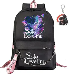 Solo Leveling Backpack Men Women Unisex Sung Jinwoo Rucksack Igris Anime Backpacks Casual (B04-)