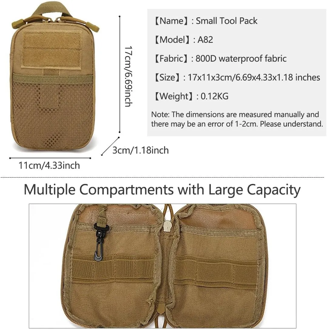 Tactical Molle Pouch  Compact EDC Utility Gear Pouch, Water-Resistant & Abrasion-Resistant 800D Nylon Belt Bag, Military Carry Accessory for Phone, Tools, and Essentials