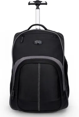 Targus 16 Inch Compact Rolling Backpack, Black - Wheeled Travel Bag with Removable Protective Laptop Sleeve, Fits Laptops Up to 16 and MacBook Pros up to 17 (TSB750US)