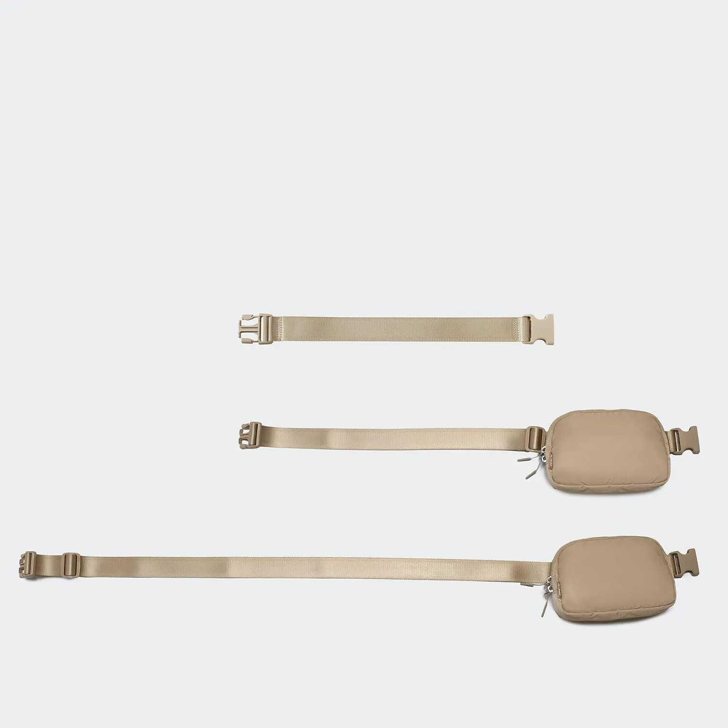  Unisex Mini   and Extender Strap, Adjustable Strap Nylon Cross Body Sling Bag for Workout, Running, Traveling, Hiking. (Beige)