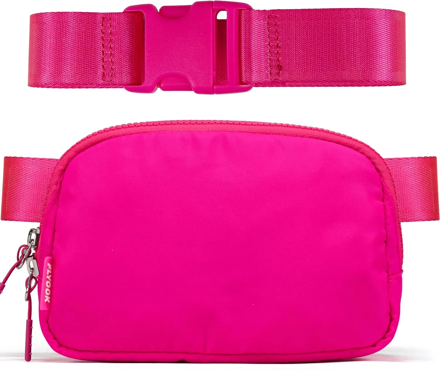  Unisex Mini   and Extender Strap, Adjustable Strap Nylon Cross Body Sling Bag for Workout, Running, Traveling, Hiking. (Sonic Pink)