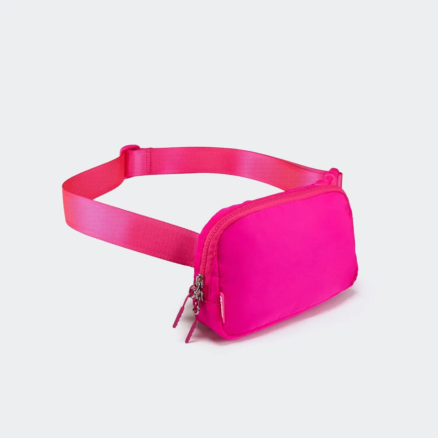  Unisex Mini   and Extender Strap, Adjustable Strap Nylon Cross Body Sling Bag for Workout, Running, Traveling, Hiking. (Sonic Pink)