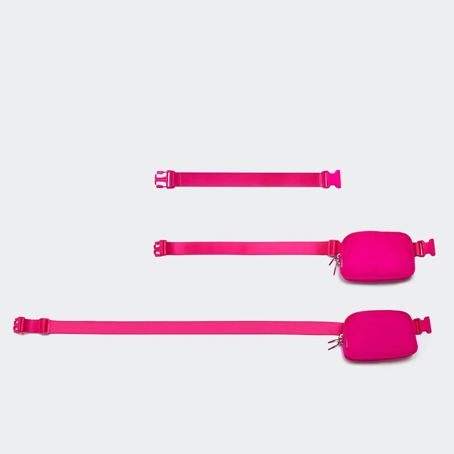  Unisex Mini   and Extender Strap, Adjustable Strap Nylon Cross Body Sling Bag for Workout, Running, Traveling, Hiking. (Sonic Pink)