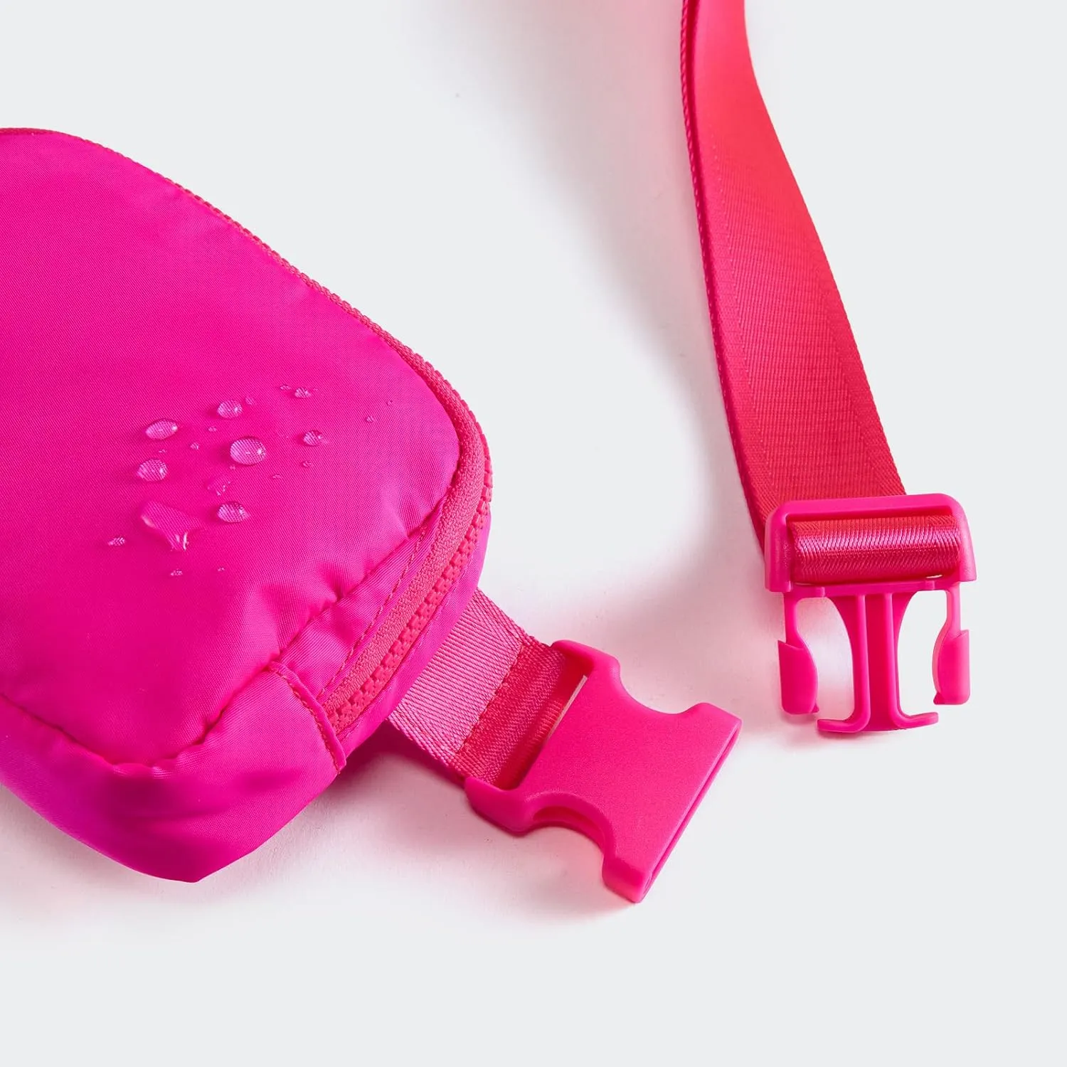  Unisex Mini   and Extender Strap, Adjustable Strap Nylon Cross Body Sling Bag for Workout, Running, Traveling, Hiking. (Sonic Pink)