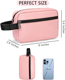 XQXA Toiletry Bag for Men, Hanging Dopp Kit Water Resistant Travel makeup Bag for women, Mens Travel Bag Shaving Bag for Toiletries Accessories (01-Pink)